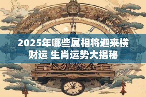 2025年哪些属相将迎来横财运 生肖运势大揭秘