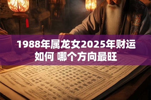 1988年属龙女2025年财运如何 哪个方向最旺