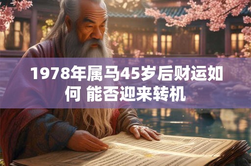 1978年属马45岁后财运如何 能否迎来转机