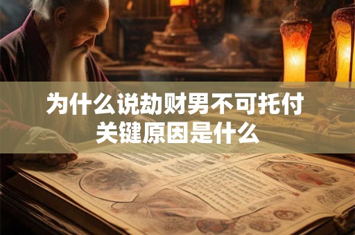 为什么说劫财男不可托付 关键原因是什么