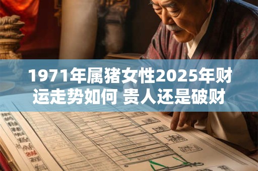 1971年属猪女性2025年财运走势如何 贵人还是破财主导