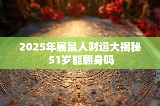 2025年属鼠人财运大揭秘 51岁能翻身吗