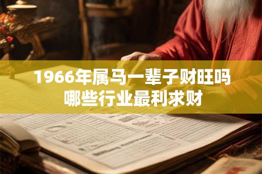 1966年属马一辈子财旺吗 哪些行业最利求财