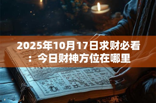 2025年10月17日求财必看：今日财神方位在哪里