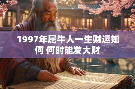 1997年属牛人一生财运如何 何时能发大财