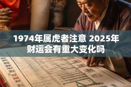 1974年属虎者注意 2025年财运会有重大变化吗