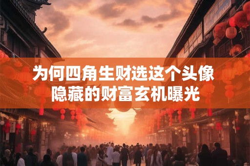 为何四角生财选这个头像 隐藏的财富玄机曝光