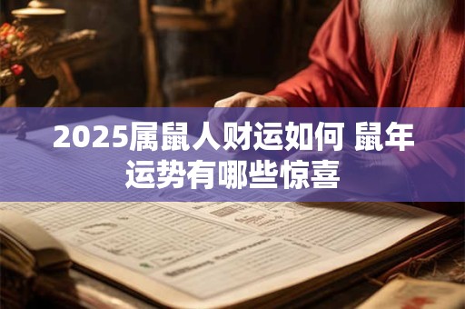 2025属鼠人财运如何 鼠年运势有哪些惊喜