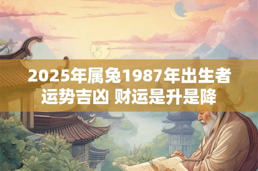 2025年属兔1987年出生者运势吉凶 财运是升是降