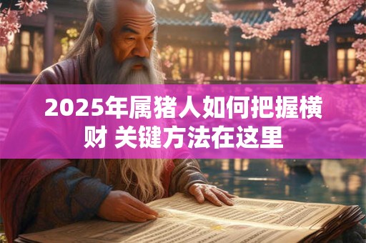 2025年属猪人如何把握横财 关键方法在这里