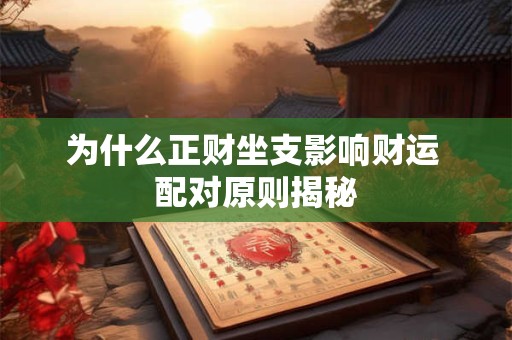 为什么正财坐支影响财运 配对原则揭秘