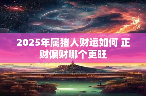2025年属猪人财运如何 正财偏财哪个更旺
