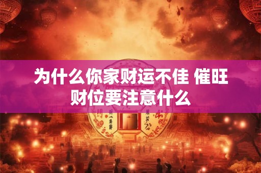 为什么你家财运不佳 催旺财位要注意什么