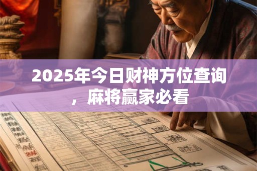 2025年今日财神方位查询，麻将赢家必看