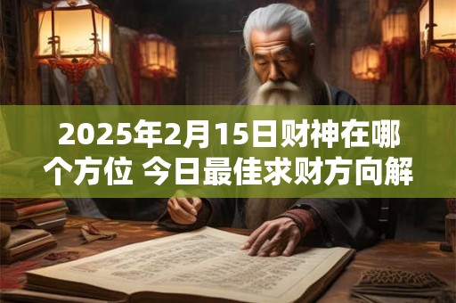 2025年财神爷朝向何方 哪个方位财运最旺