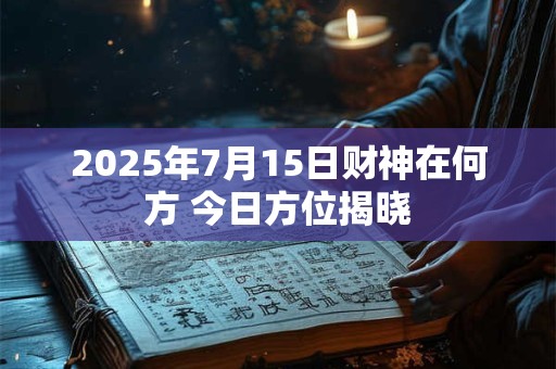 2025年7月15日财神在何方 今日方位揭晓