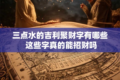 三点水的吉利聚财字有哪些 这些字真的能招财吗