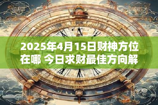 2025年4月15日财神方位在哪 今日求财最佳方向解析