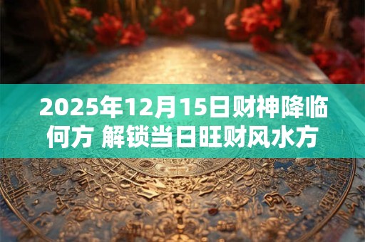 2025年12月15日财神降临何方 解锁当日旺财风水方位