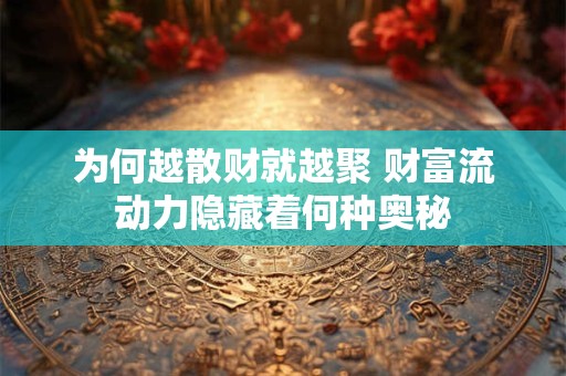 为何越散财就越聚 财富流动力隐藏着何种奥秘