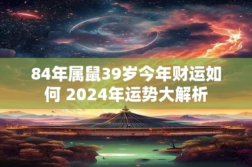 84年属鼠39岁今年财运如何 2024年运势大解析