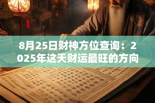 8月25日财神方位查询：2025年这天财运最旺的方向是哪里