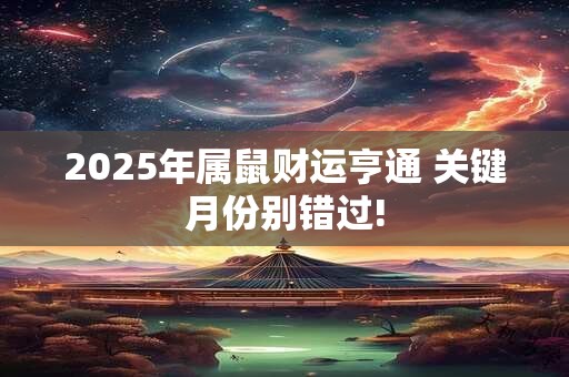 2025年属鼠财运亨通 关键月份别错过!
