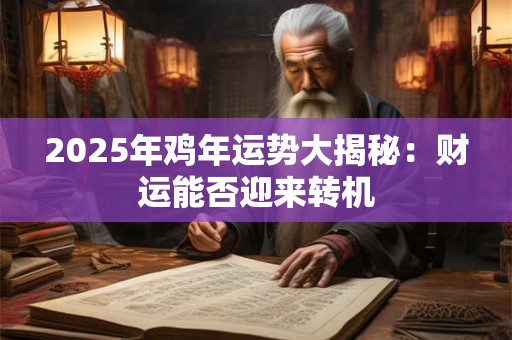 2025年鸡年运势大揭秘：财运能否迎来转机