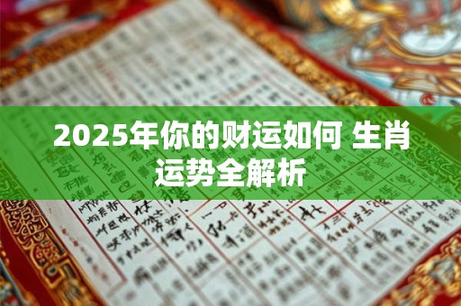2025年你的财运如何 生肖运势全解析