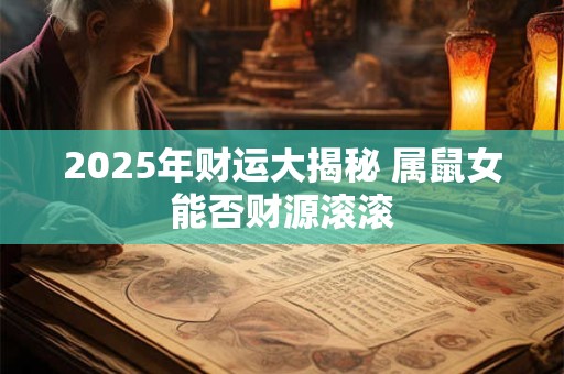 2025年财运大揭秘 属鼠女能否财源滚滚