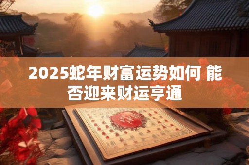 2025蛇年财富运势如何 能否迎来财运亨通