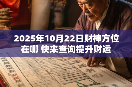 2025年10月22日财神方位在哪 快来查询提升财运