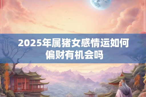 2025年属猪女感情运如何 偏财有机会吗