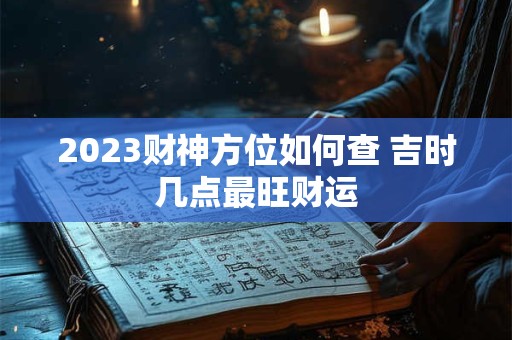 2023财神方位如何查 吉时几点最旺财运