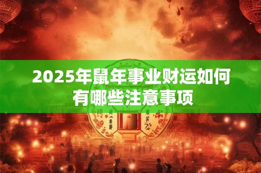 2025年鼠年事业财运如何 有哪些注意事项