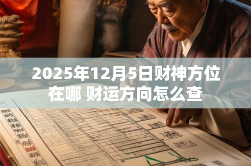 2025年12月5日财神方位在哪 财运方向怎么查