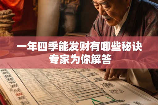 一年四季能发财有哪些秘诀 专家为你解答