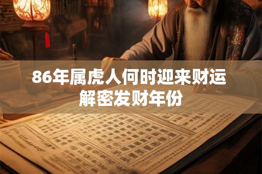 86年属虎人何时迎来财运 解密发财年份