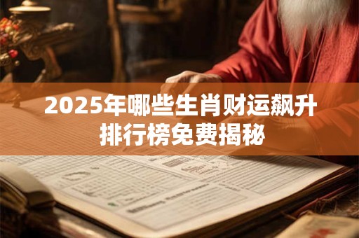 2025年哪些生肖财运飙升 排行榜免费揭秘