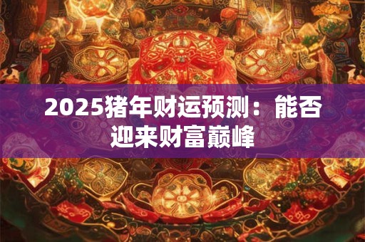 2025猪年财运预测：能否迎来财富巅峰