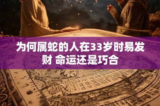 为何属蛇的人在33岁时易发财 命运还是巧合