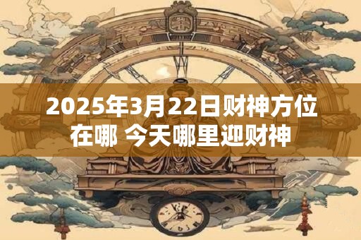 2025年3月22日财神方位在哪 今天哪里迎财神