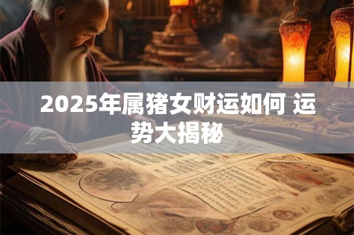 2025年属猪女财运如何 运势大揭秘