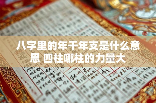 八字里的年干年支是什么意思 四柱哪柱的力量大
