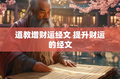 道教增财运经文 提升财运的经文