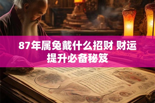 87年属兔戴什么招财 财运提升必备秘笈