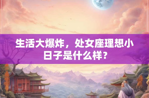生活大爆炸，处女座理想小日子是什么样？