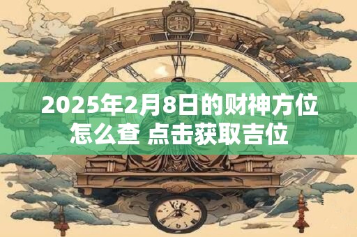 2025年2月8日的财神方位怎么查 点击获取吉位