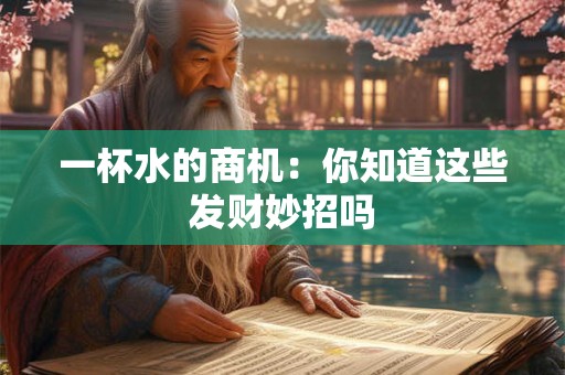 一杯水的商机：你知道这些发财妙招吗