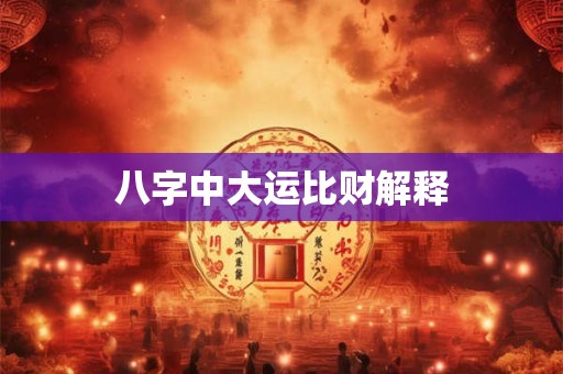 八字中大运比财解释